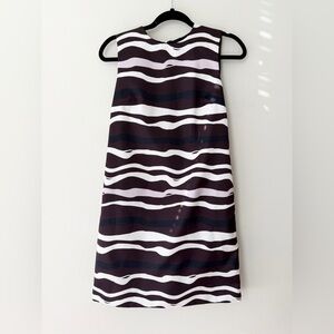 Judith & Charles Burgundy Striped Wavy Dress